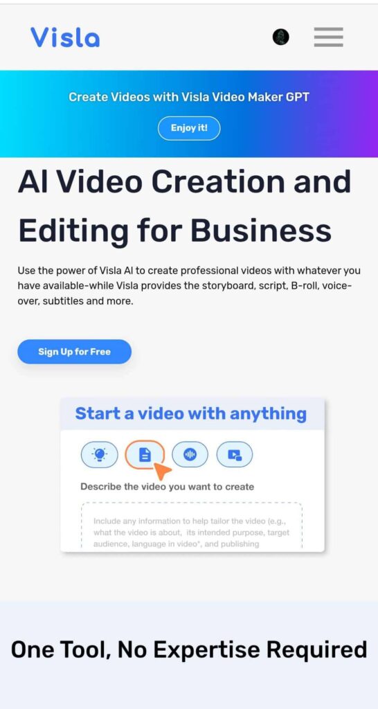 Visla AI Video generator