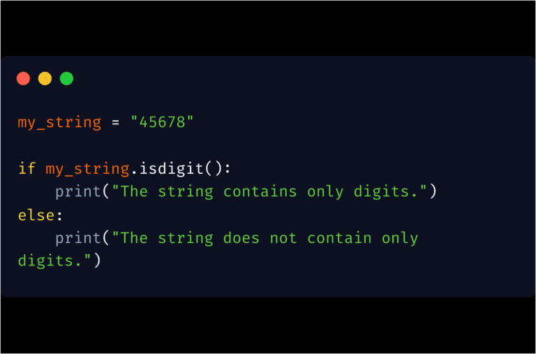 How to check if the string consists of only digits in Python?